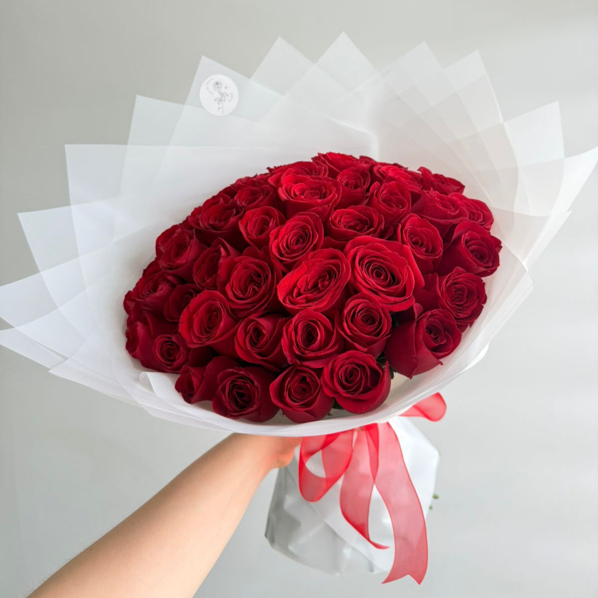 Ramo de 50 rosas rojas