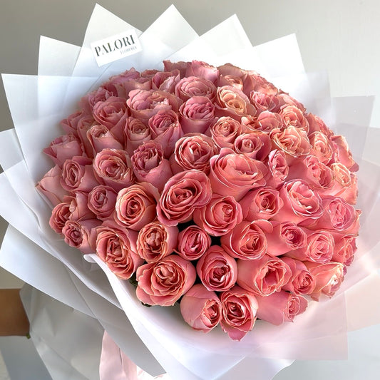 Ramo de 100 rosas rositas